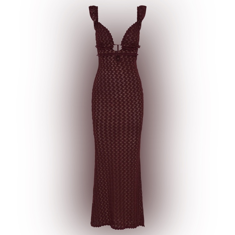 Meshki Ezra Lace Maxi Dress In Plum Size XXS 🥀✨ - Picture 5 of 9